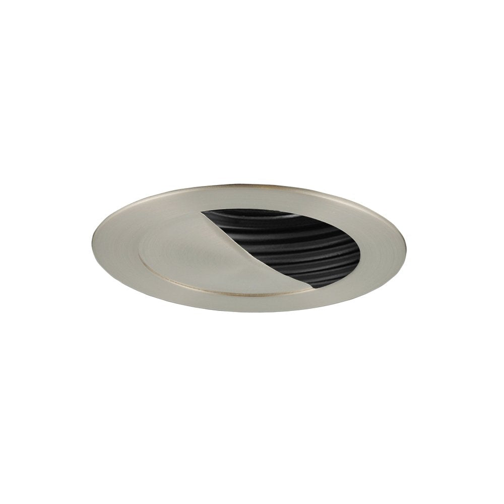 Jesco Lighting TM304BKST 3.63&quot; Adjustable Scoop Wall Low Voltage Trim, Black/Satin Chrome Finish