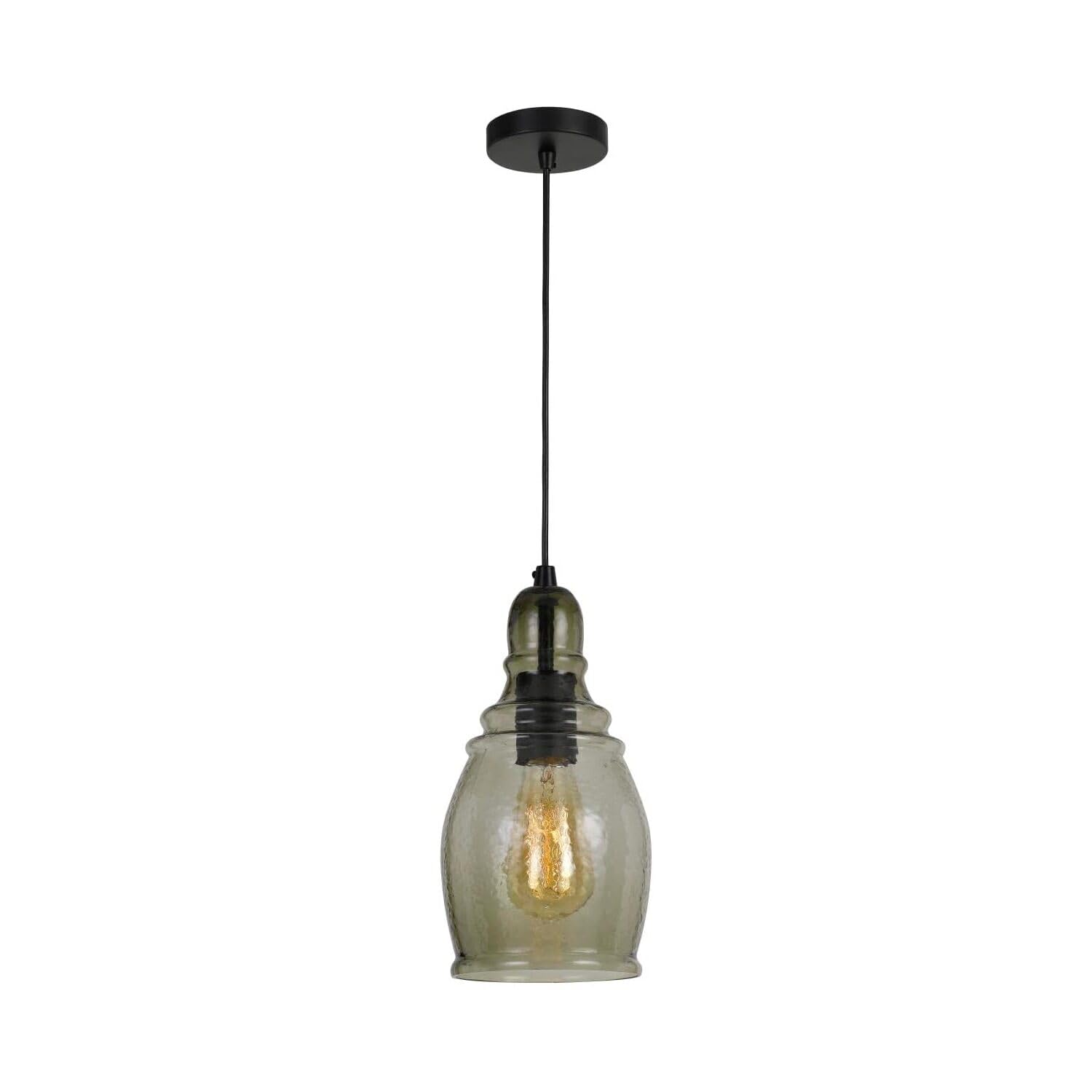 Cal Lighting FX-3675-1 Transitional One Light Pendant from Teramo Collection in Bronze/Dark Finish, 6.00 inches