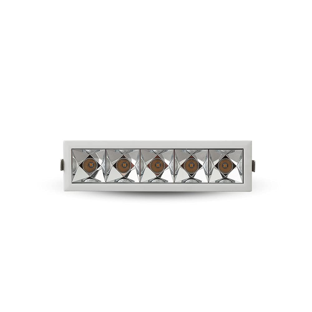 Vonn Lighting Rubik 5-Light Integrated Led 100-277V, Etl Certified, Commercial Grade Ic Rated, Fixed Recessed Downlight With Trim, Beam Angle 34, White, 6.5" L X 1.75" W X 2.25" H