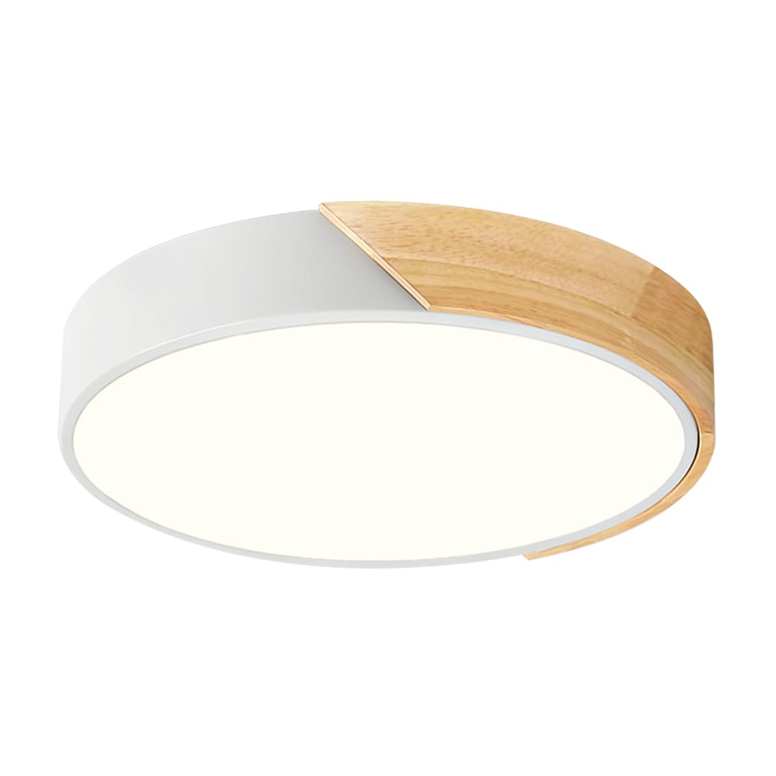 Vikaey Modern Dimmable LED Ceiling Light Fixture, 11.8in  Round, White, Metal, 5CCT 2700K-6000K, Model VG202210210