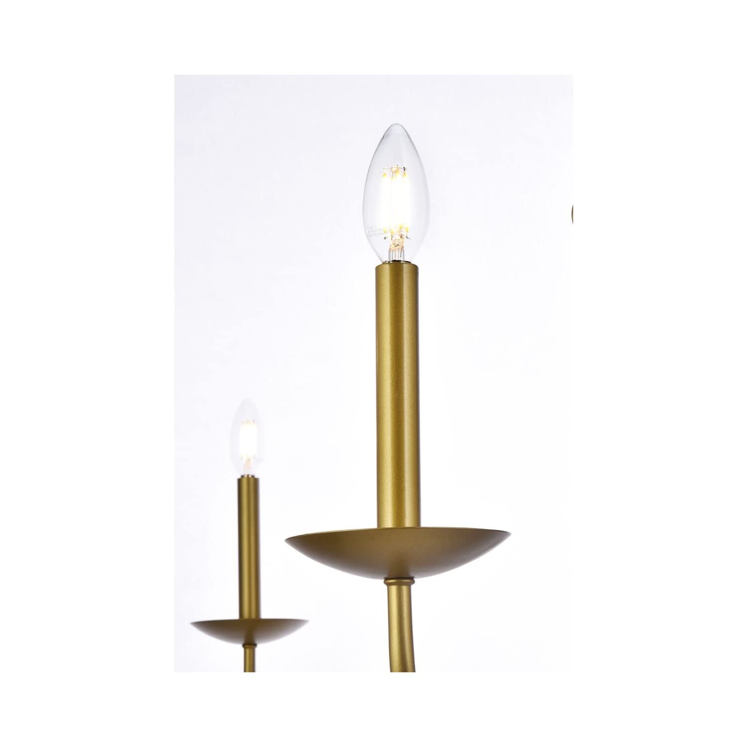 Living District 6-Light Metal Pendant, Mid-Century Style, Brass Finish, Model LD812D30BR, Alloy Steel