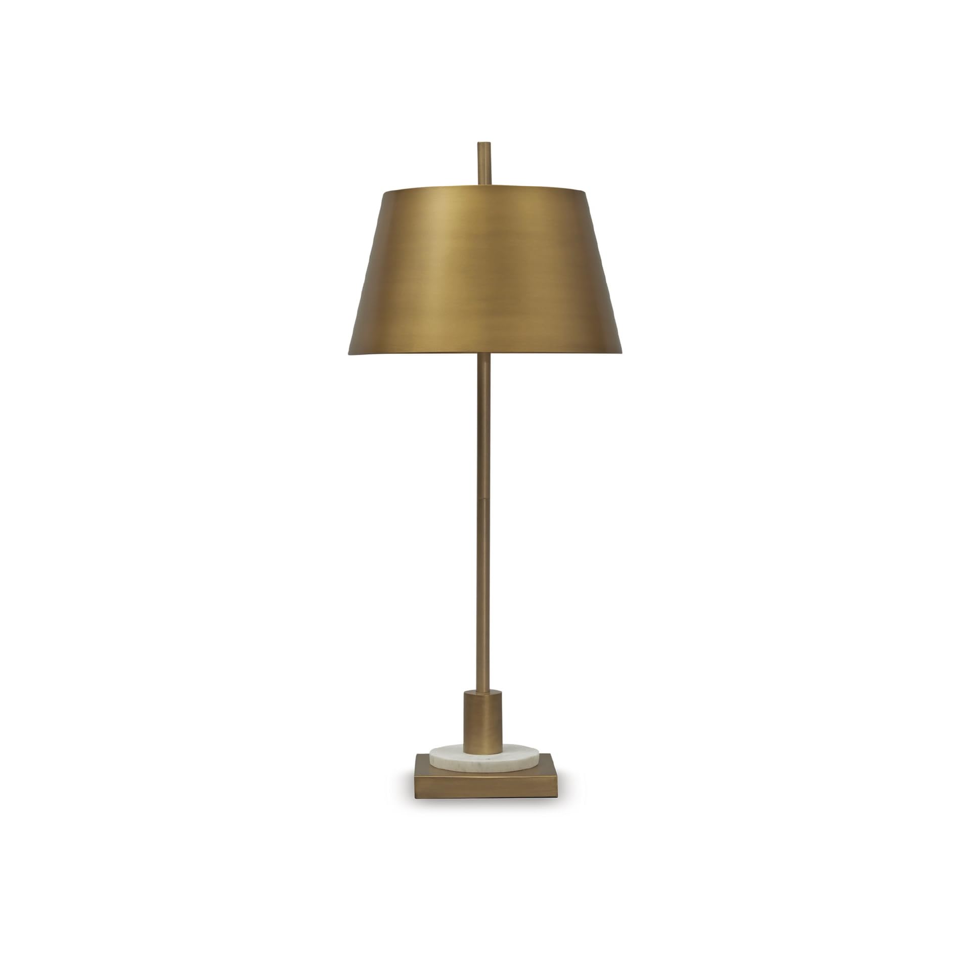 Signature Design by Ashley Fritzburn Industrial Metal Table Lamp with On/Off Switch  Metallic & White