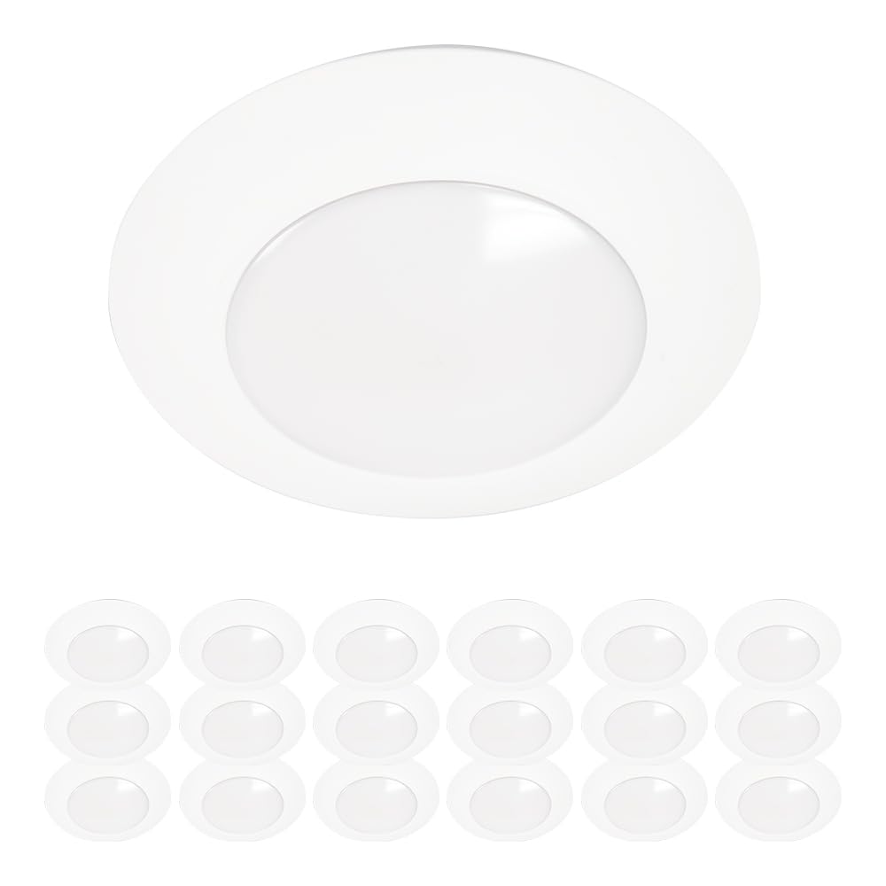 HALO HCLE 6 inch Integrated LED Recessed Disk Light, 3000K, 900 Lumens, 90 CRI, Title 20 California Compliant, 18-Pack