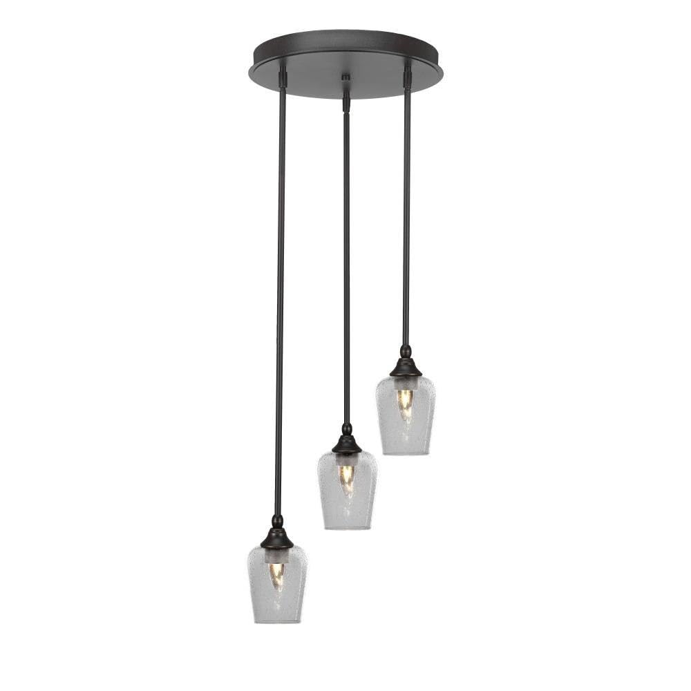 Empire 3 Light Cluster Pendalier in Dark Granite (2143-DG-210)