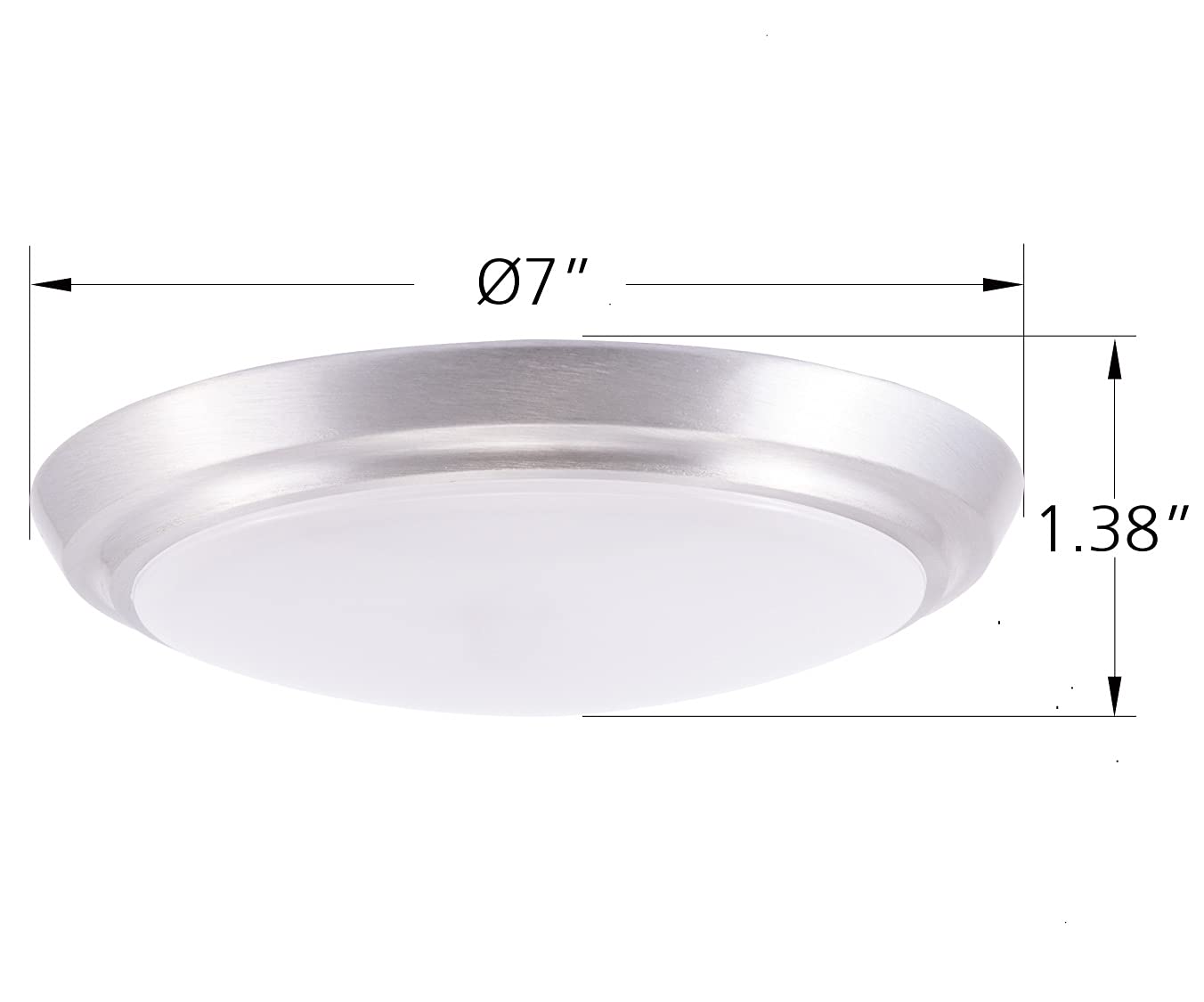 Gruenlich LED Flush Mount Ceiling Light, 12W (75W Replacement), 800 Lumen, 3 CCT, 7 Inch Nickel, Aluminum Housing, 2-Pack