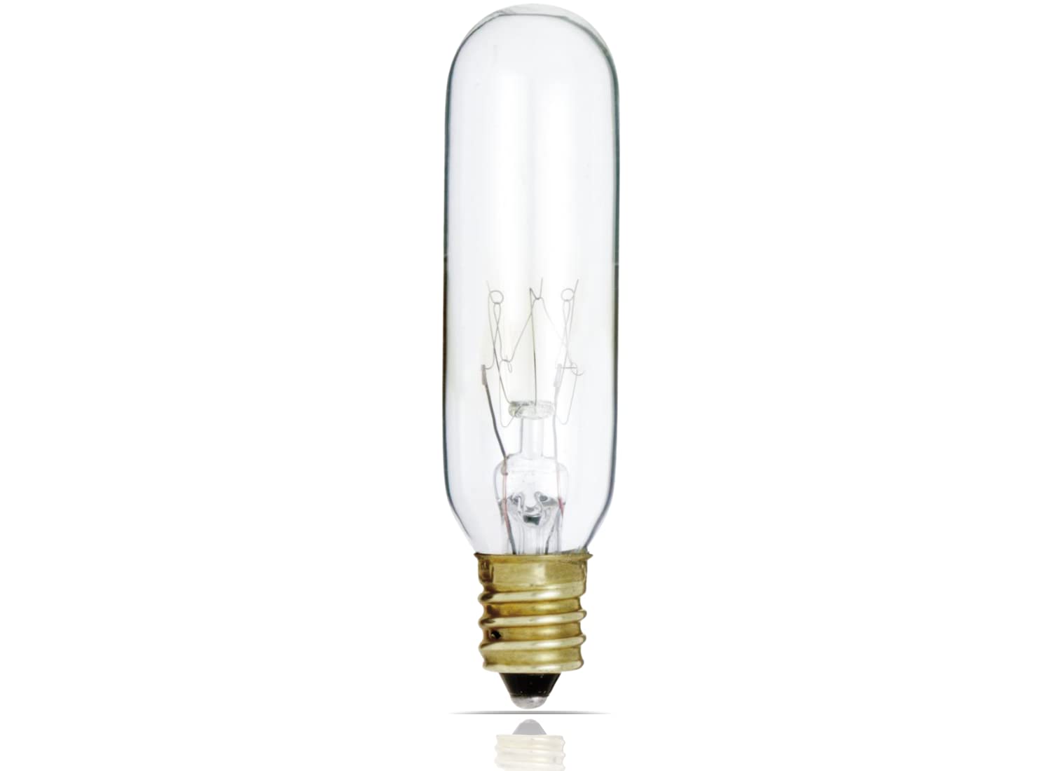 Satco S3912 15W T6 Clear Candelabra Base Bulb - Glass, 145V