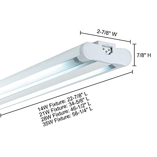 Jesco Lighting Sg5At-21/41-Sv Sleek Plus Twin Adjustable Grounded 21-Watt T5 Light Fixture, 4100K Color, Silver Finish