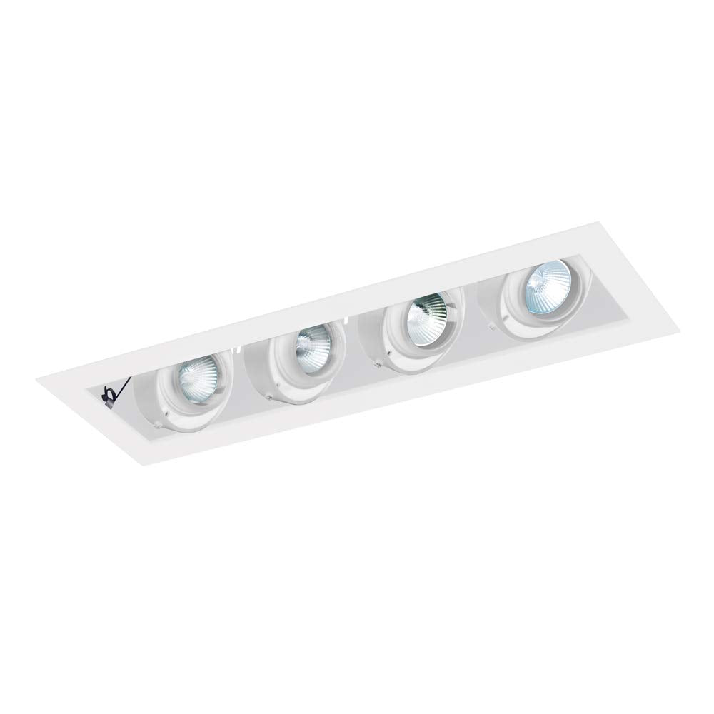 Jesco Lighting MMGMH1639-4EAW Mini Modulinear Directional Lighting for New Construction, Metal Halide 39W MR16 4-Light Linear, White Interior with White Trim