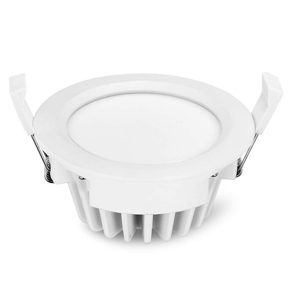 OZZKI Recessed Simple Bedroom LED Downlight Panel Light 7W: Diameter: 90mm 120LM Warm White Light Suitable for Bathroom Restaura