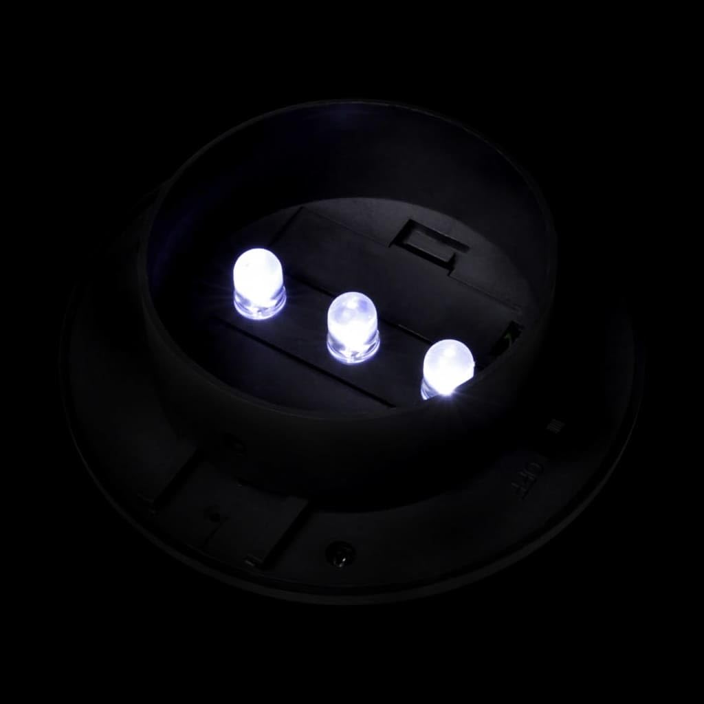 Vidaxl 6 Pcs Outdoor Solar Lamp Set, Led Fence Lights, Black, Durable Plastic, Energy-Saving, Easy Installation, Model 41180