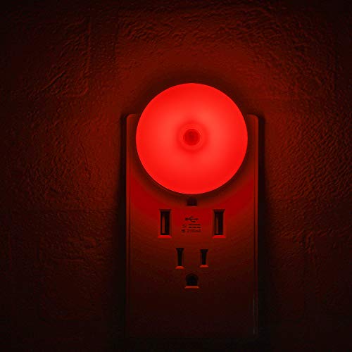 Mycozylite Motion Sensor Led Night Light, Red, Plug-In Nightlight For Home, Smart Movement Sensor, Led Night Lights Plug Into Wa