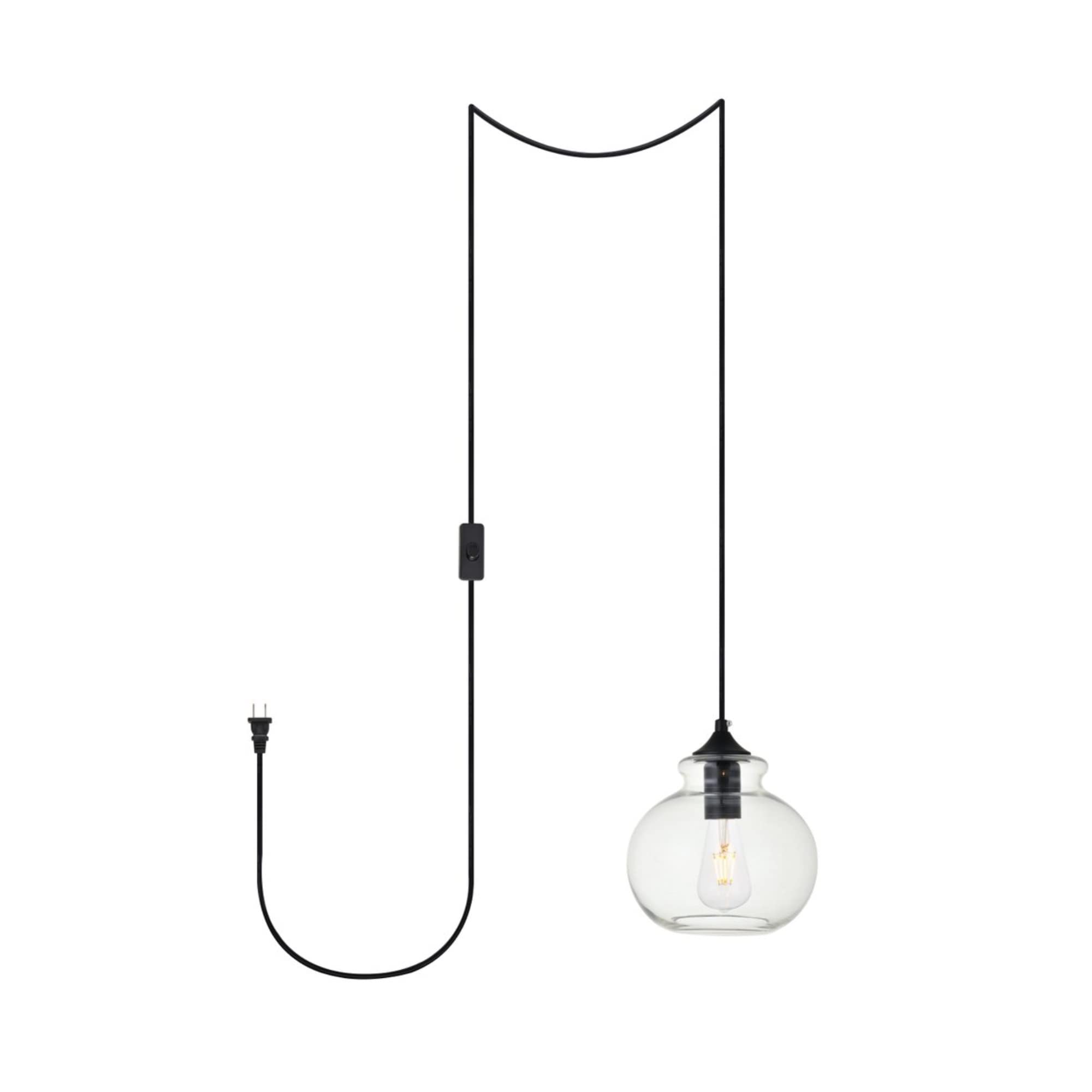 Living District Destry 1-Light Mid-Century Metal Pendant in Black