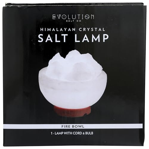 EVOLUTION SALT COMPANY White Fire Bowl Salt Lamp, 1 EA