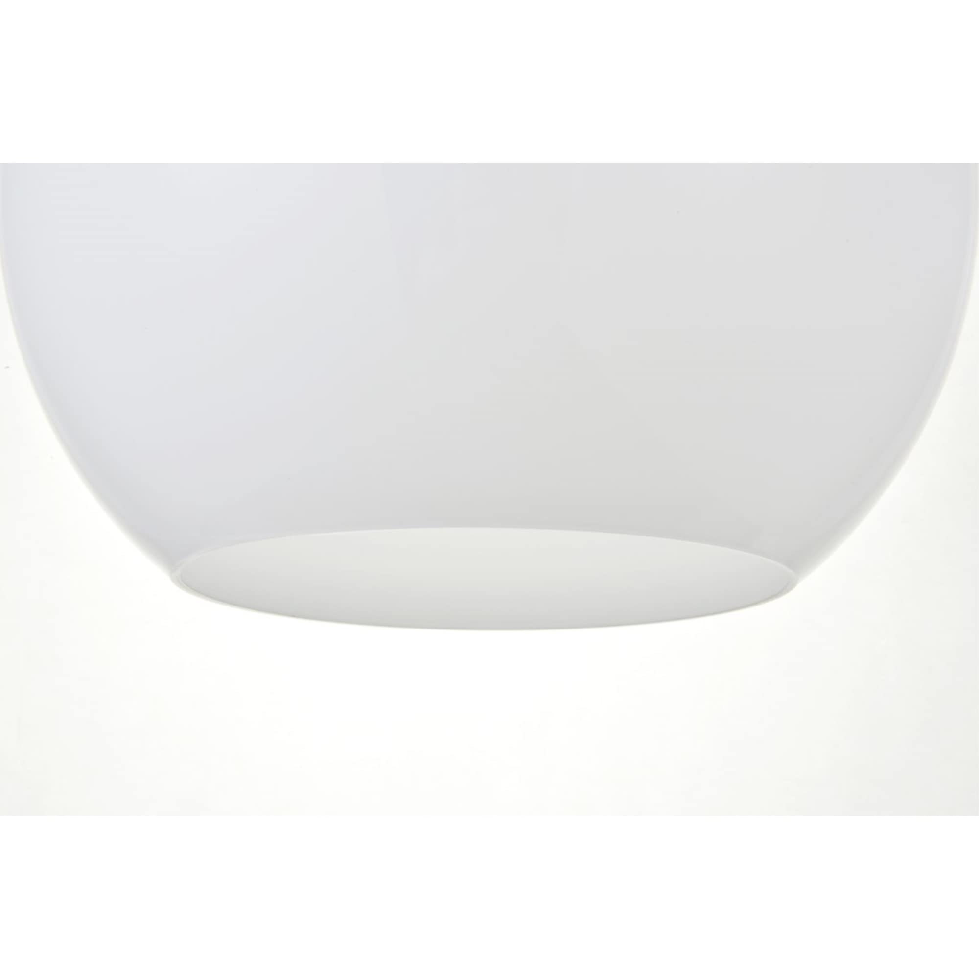 Elegant Lighting Living District Baxter 1 Light Black Pendant With Frosted White Glass