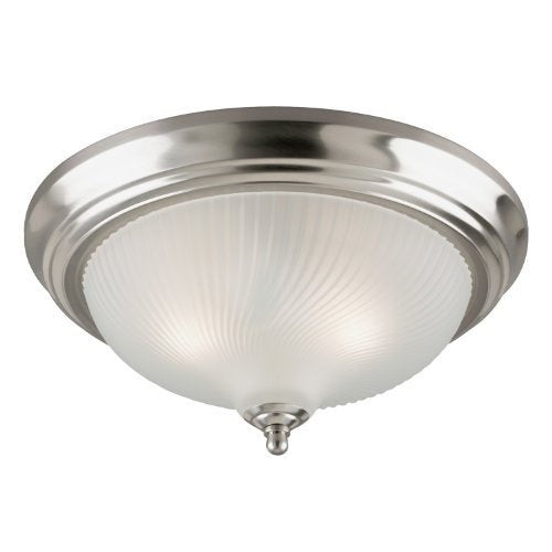 Westinghouse 6430500 Flush Mount Ceiling Fixture A19 13 In. Dia Bx, Two Light, Brushed Nickel