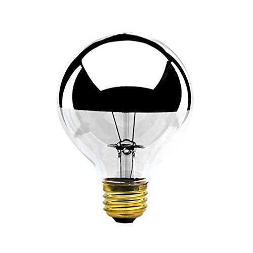 Bulbrite 40-Watt Incandescent Half Chrome G25 Globe Light Bulbs, Medium Base, 12 Pack