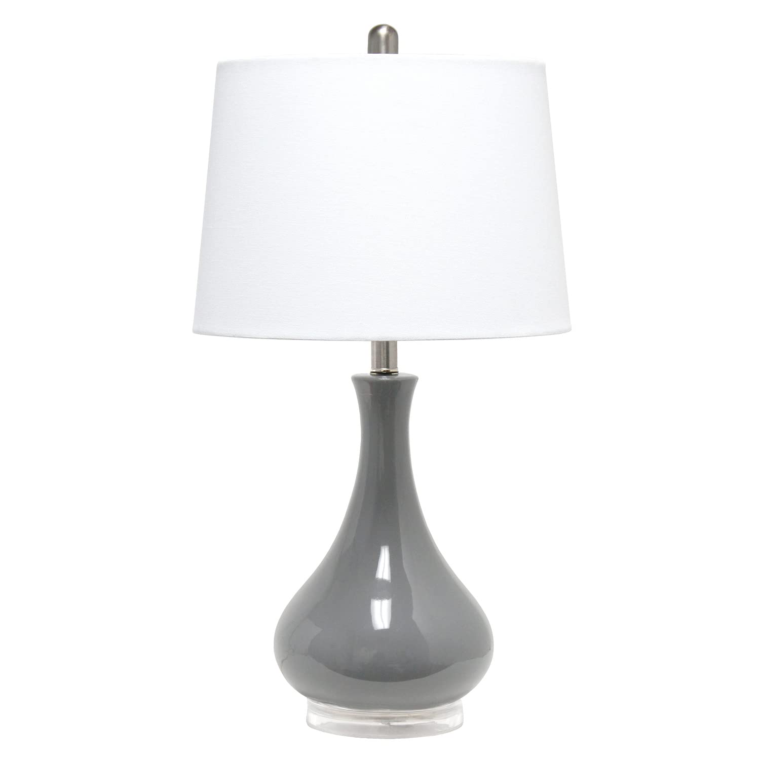Lalia Home Indoor Modern Desk Lamp 14" L X 14" W X 26.25" H Droplet Table Lamp With Fabric Shade - Gray