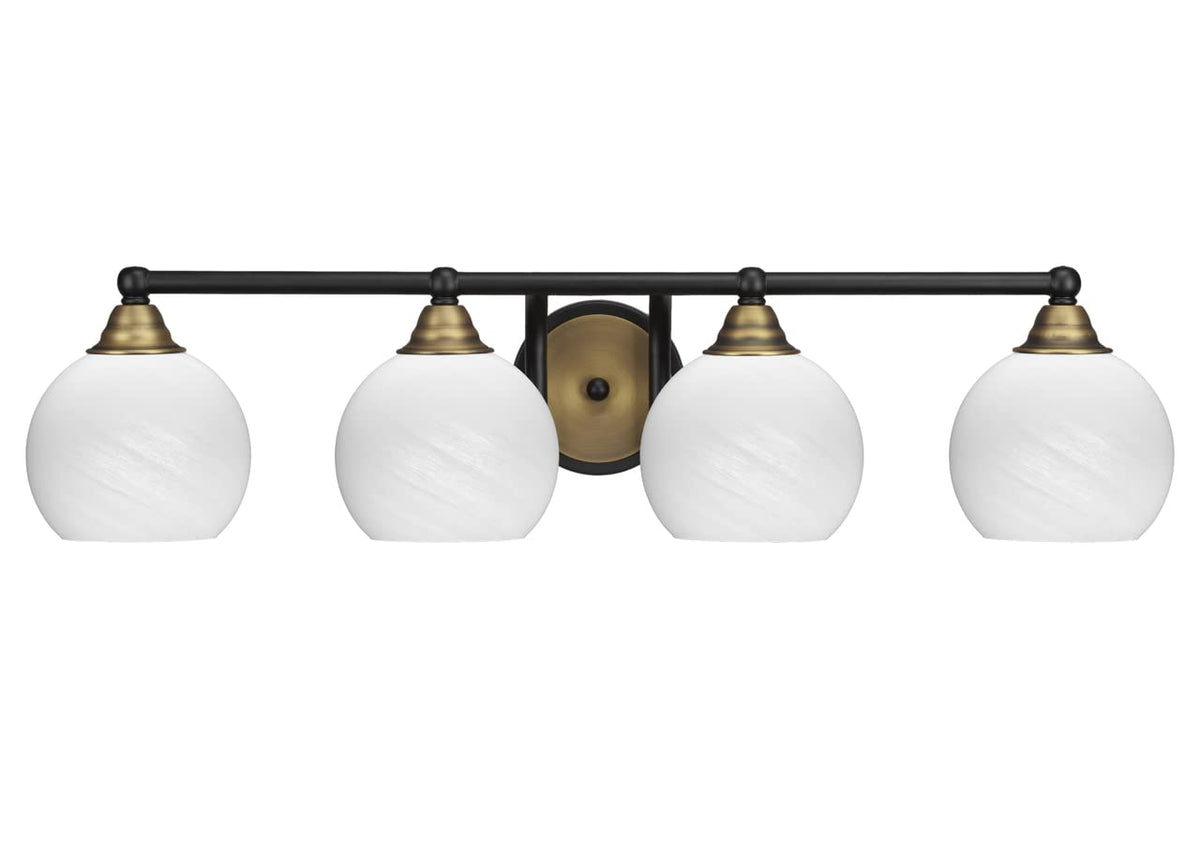 Toltec Lighting Paramount 4 Light Bath Bar In Matte Black & Brass (3424-Mbbr-4101)