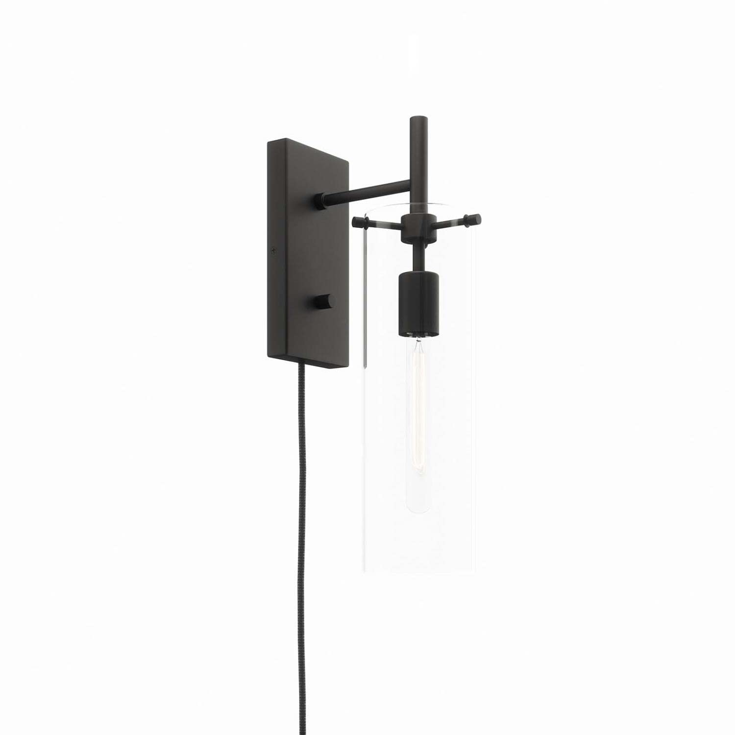 Modway Skylark Wall Sconce In Clear Black 5 X 8.5 X 17