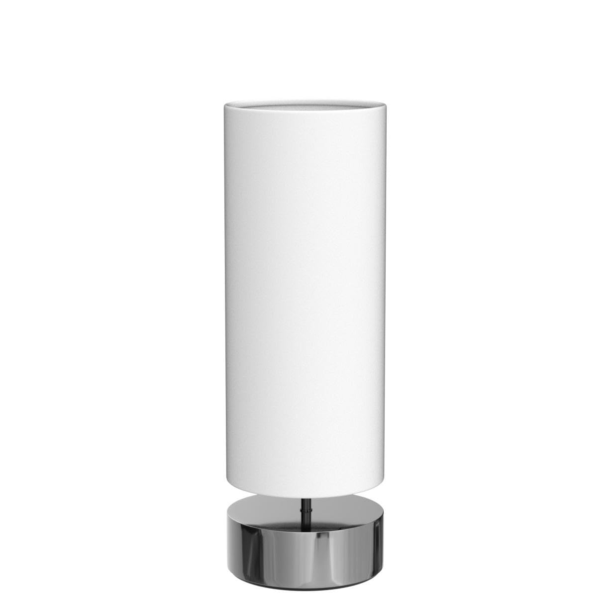 Seaside Village Touch Control Table Lamp, Modern Minimalist Design, 5.51x5.51x17.52 in, White Shade, Black Nickel Base, LED Bulb Included