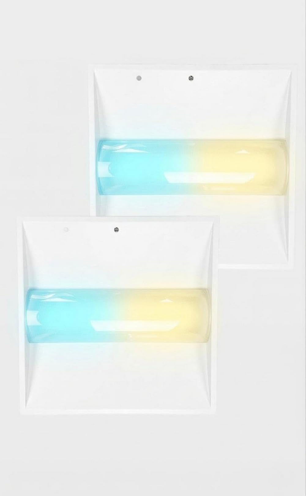 E2 LIGHTING 2 Pack LED Troffer Light, 2x2 Panel, Emergency Battery Backup