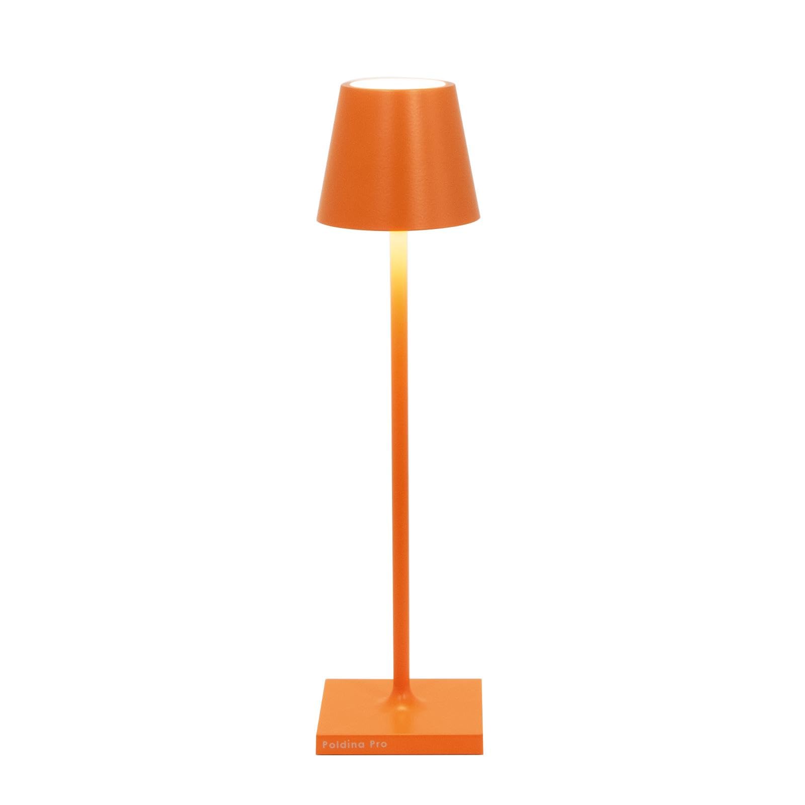 Zafferano Poldina Micro Lamp Rechargeable Cordless Table Lamp 10.8in Orange Metal/Aluminum Polycarbonate Model LD0490Z3