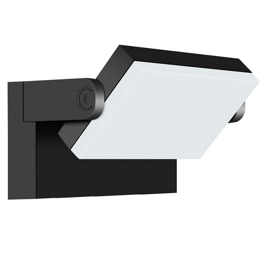 Ledmo 40W Outdoor Wall Lights - Waterproof 5000K Adjustable Black Aluminum Security Lighting, Model 1360