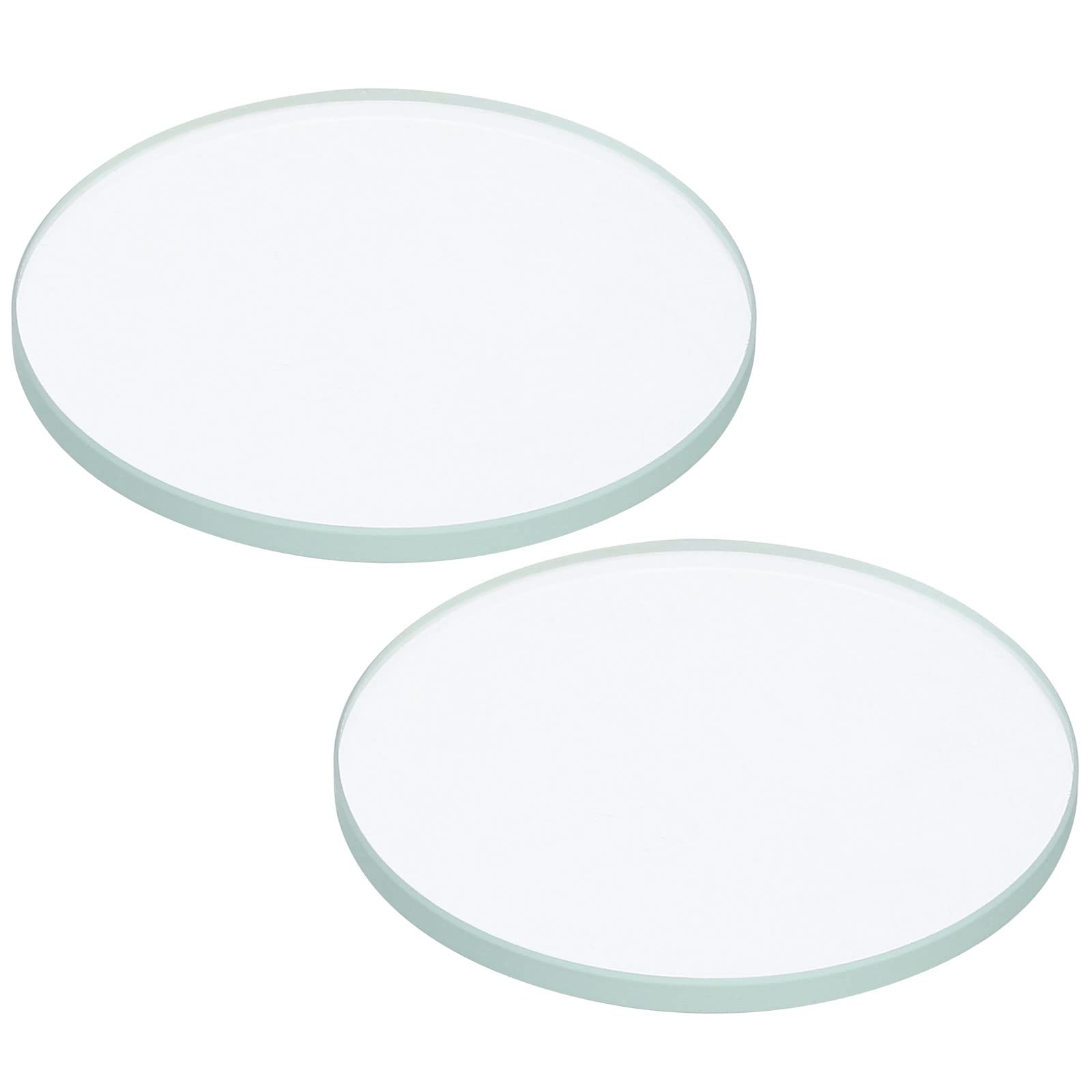 PATIKIL 1.38x0.08 Dia Flashlight Glass Lens, 2 Pcs Polished Edge Glass Lens for LED Light Source Lens Handheld Flashlight Replac
