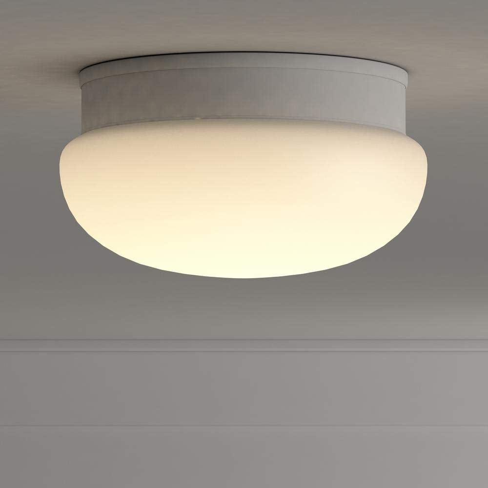 Progress Lighting Fitter Close-to-Ceiling Light, 9.5in Diameter x 5.25in Height, White, Model P3410-30, Glass Material