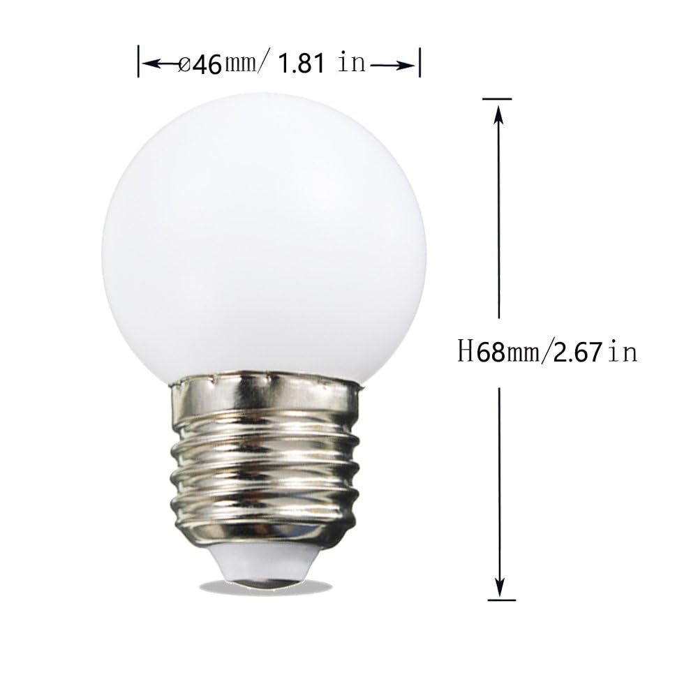 Night Blazers 1 Watt LED Night Light Bulbs, Cool White, 10 Pack, E26/E27 Base, Energy Saving, 6000K Daylight, Not Dimmable