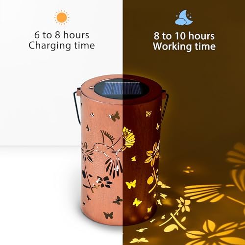 Rumiom Solar Lanterns Outdoor Waterproof, Hummingbird Birthday Gifts For Women Men, Hanging Solar Lantern For Yard, Patio, Porch