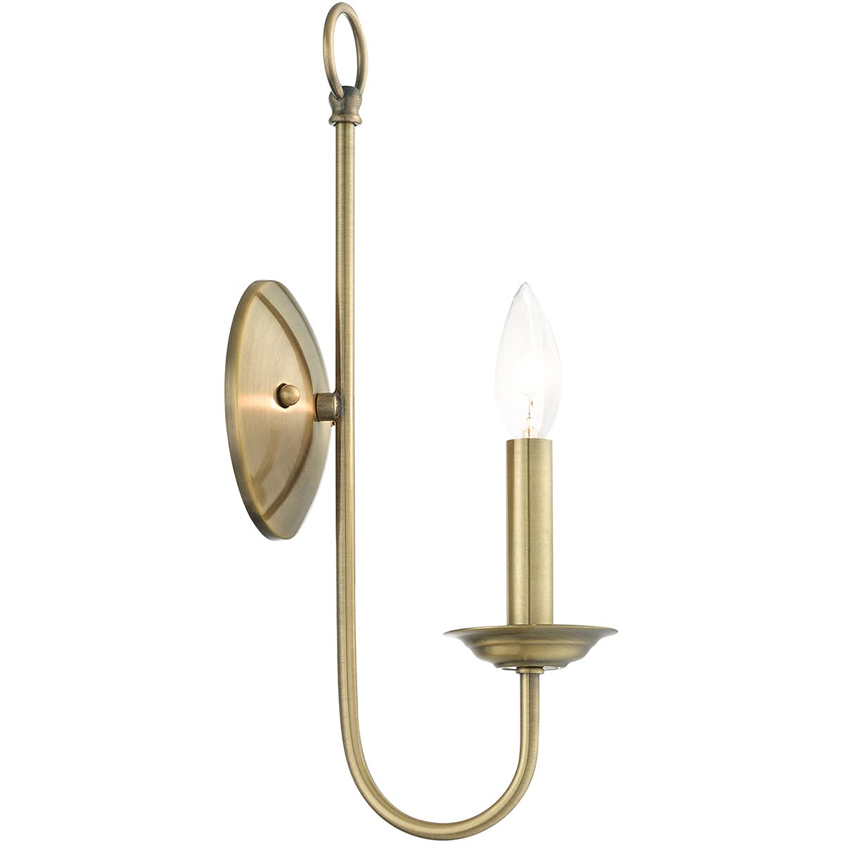 Livex Lighting 1 Light Wall Sconce, Antique Brass, 5"W x 16"H, Alloy Steel, Model 42681-01