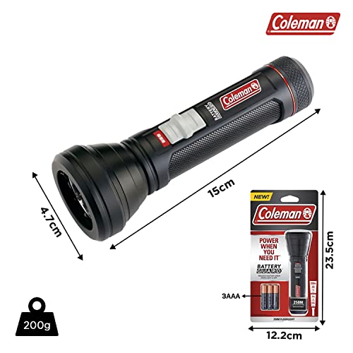 Coleman 325L LED Flashlight with BatteryGuard Technology, IPX 4 Aluminium Torch