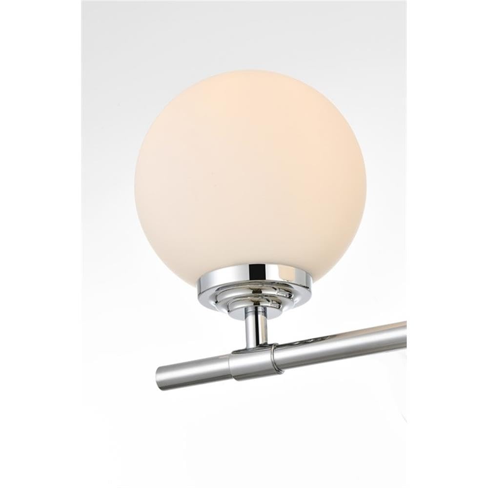 Living District Ansley 3-Light Iron & Glass Bath Sconce in Chrome/Frosted White