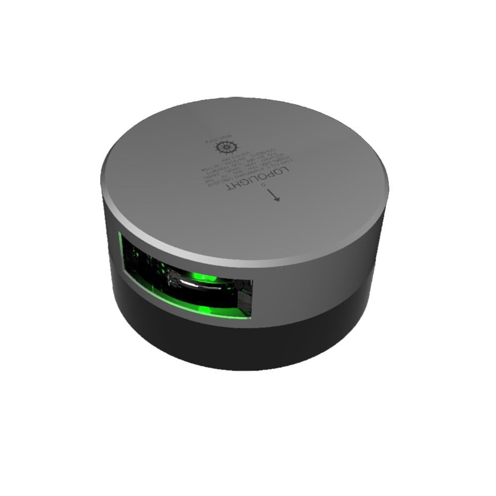 Lopolight 112.5 Green Starboard Sidelight - 2nm - Silver Housing - Single - Horizontal Mount