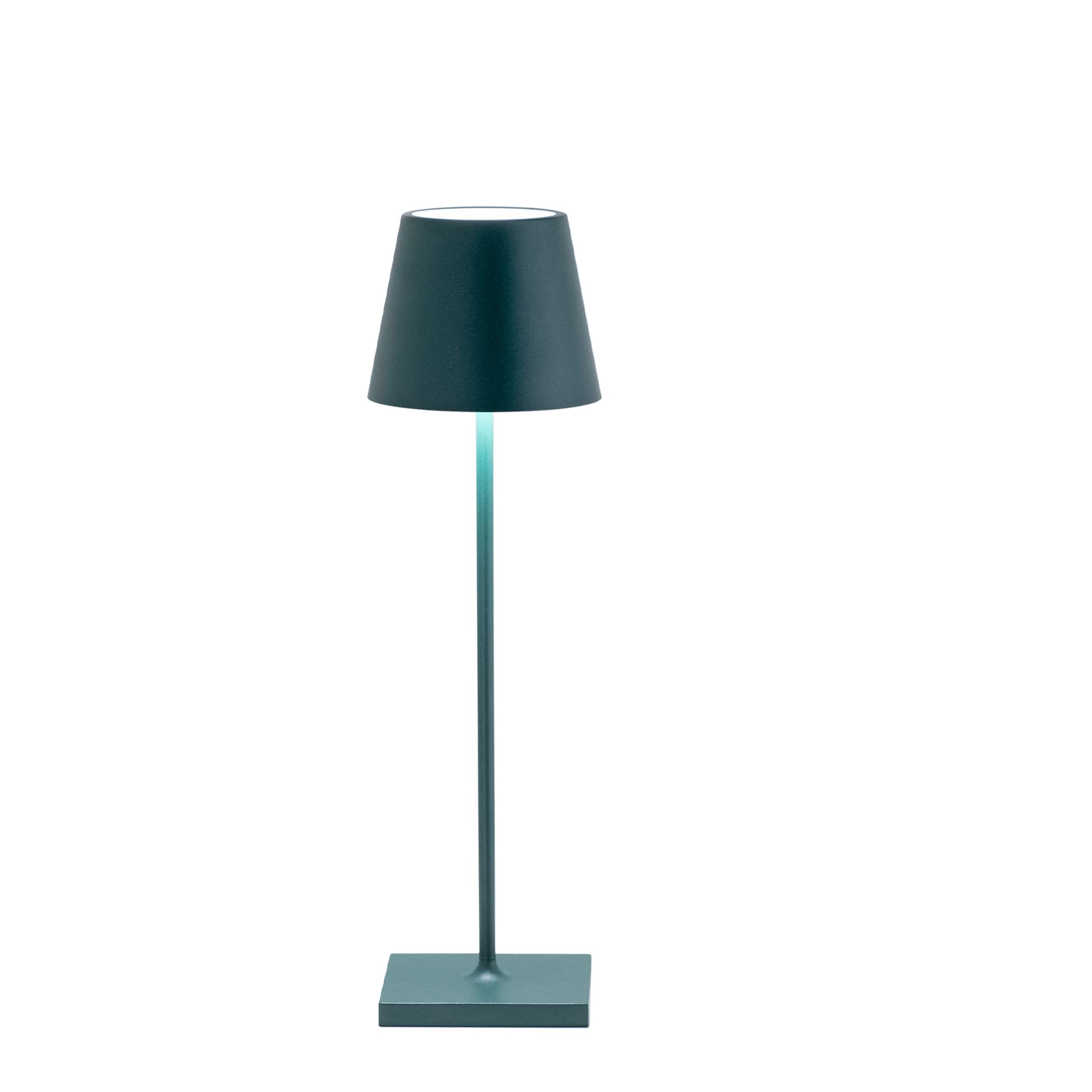 Zafferano Poldina Pro Lamp Rechargeable Cordless Table Lamp 14.9in Dark Green Aluminum