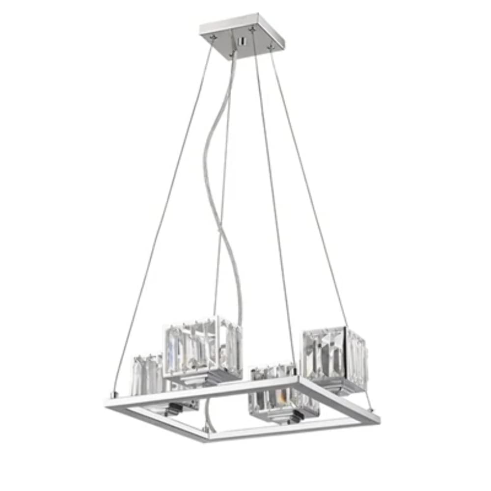 Chloe Trilluminate 4 Light Chrome Finish Crystal Shade Mini Chandelier 16" Wide