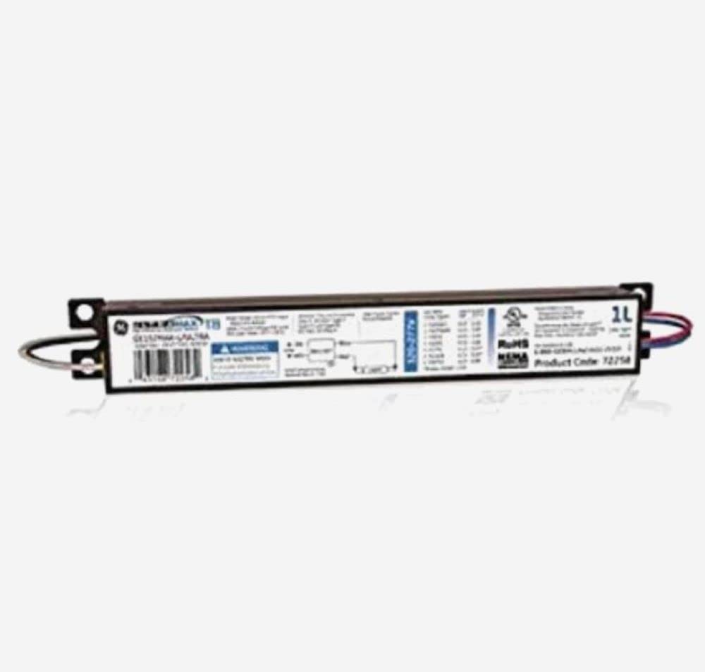 GE UltraMax T8 Multi-Volt Instant Start Fluorescent Ballast, 1 Count, Black, Model 72258