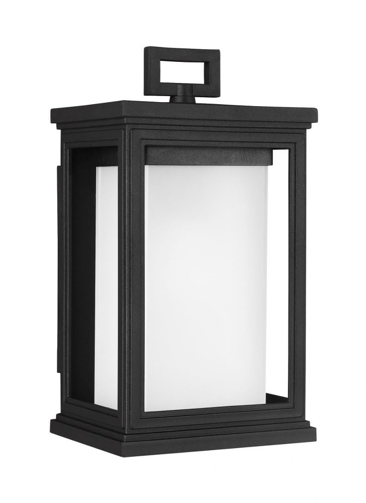 Feiss OL12900TXB Roscoe StoneStrong Marine Grade Outdoor Patio Lighting Wall Lantern, Black, 1-Light (7W x 12H)