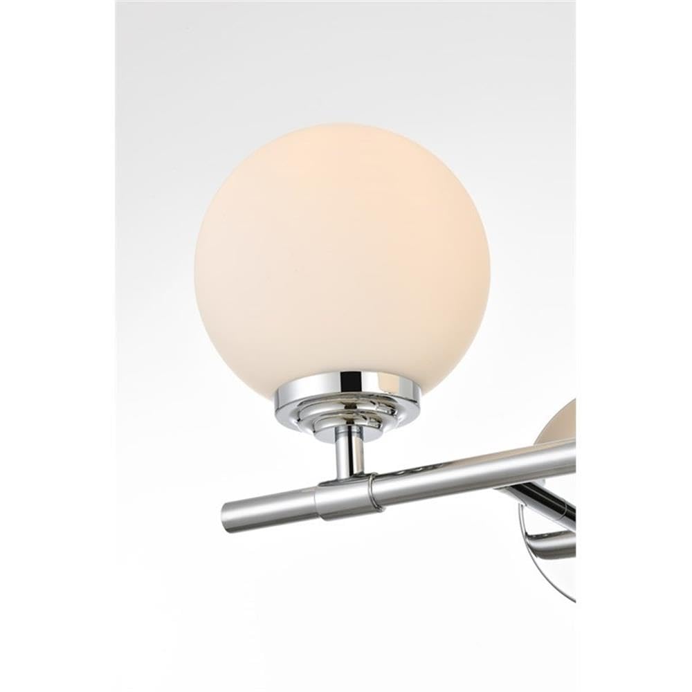 Living District Ansley 2-Light Iron & Glass Bath Sconce in Chrome/Frosted White