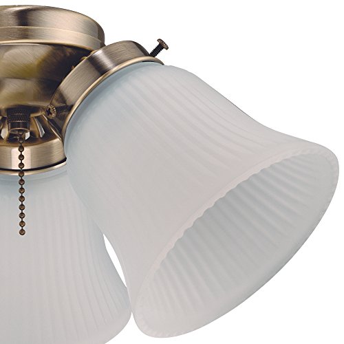 Westinghouse LED Cluster Ceiling Fan Light Kit, Antique Brass, Frosted Glass, 1 Pack, White, Model 7784800
