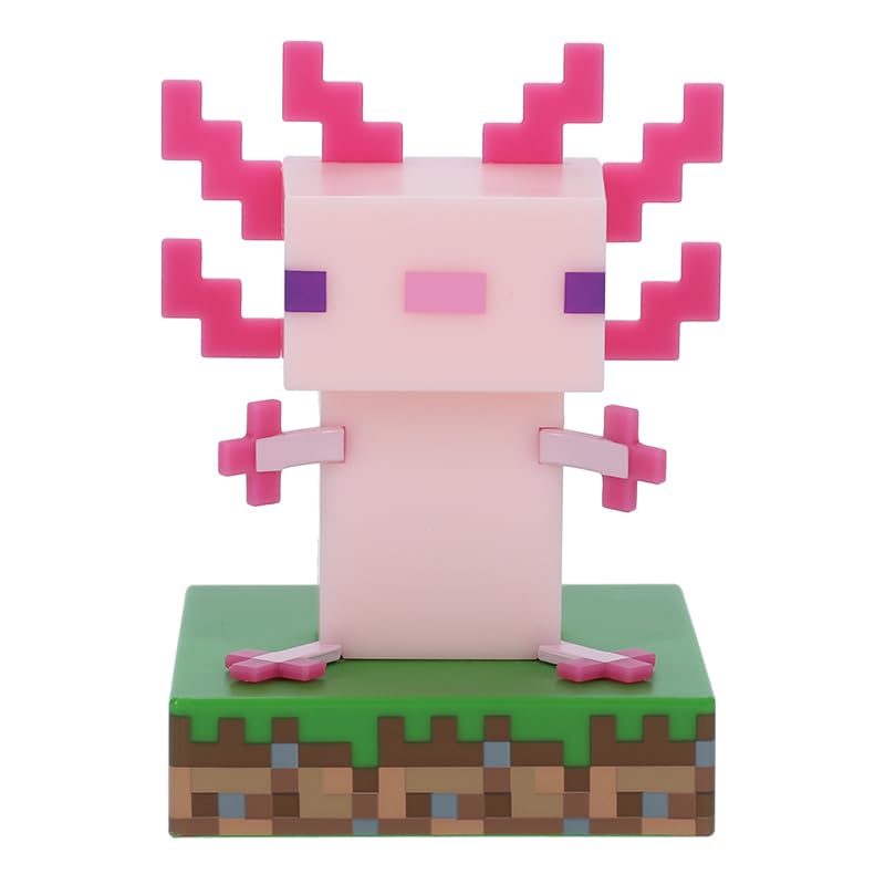 Minecraft Officially Licensed Axolotl Free Standing Desk Light, Gaming Room Decor And Merchandise For Boys And Girls, Nightlight Gift Accessory For Playroom And Bedroom | Paladone