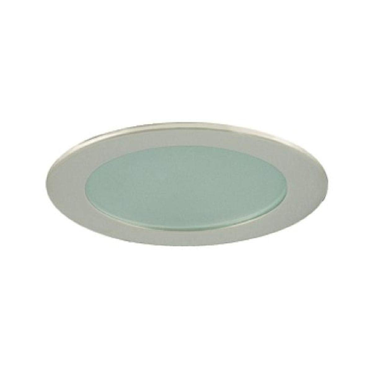 Jesco Lighting TM409ST Recessed Light, 4-Inch Low Voltage, Flat Frosted Glass, Satin Chrome Finish, Diameter: 5in