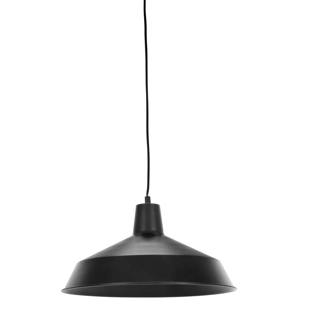 Globe Electric 65151 1-Light Pendant Light Fixture, Metal, Matte Black, 15ft Cord, In-Line Switch