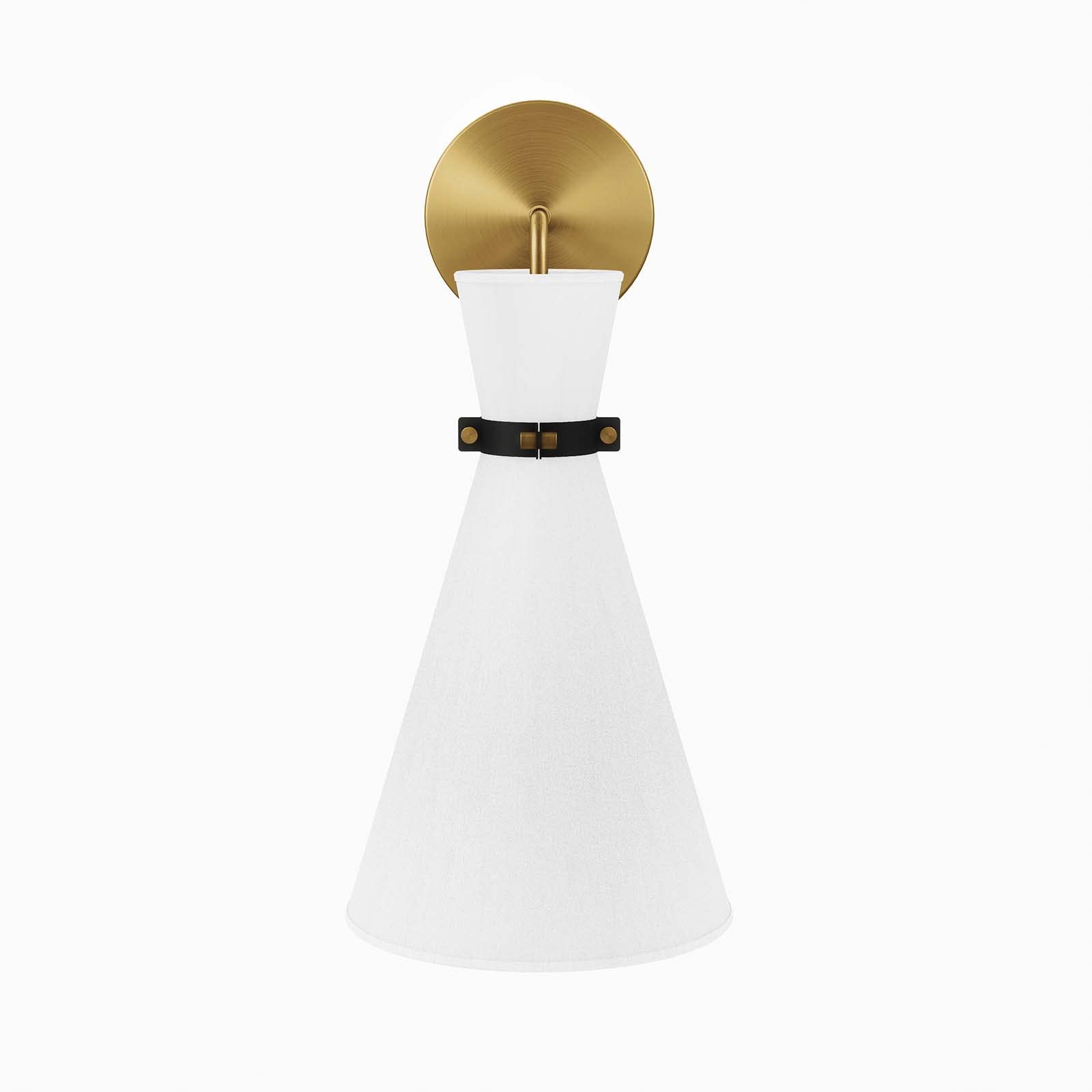 Modway Starlight 1-Light Wall Sconce in White Satin Brass