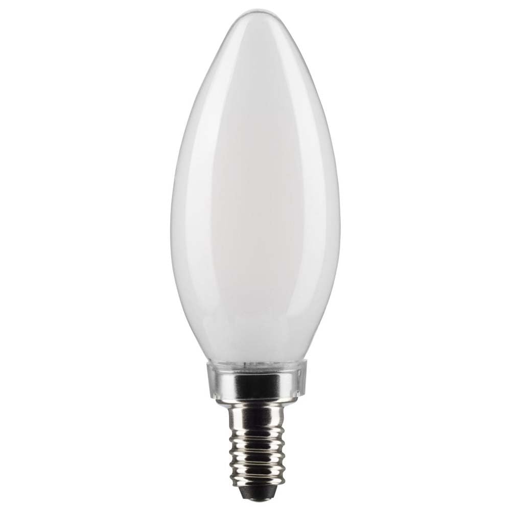 Satco S21823 4 Watt B11 LED Bulb, Frosted, Candelabra Base, 2700K, 350 Lumens, 120 Volt, 2-Pack