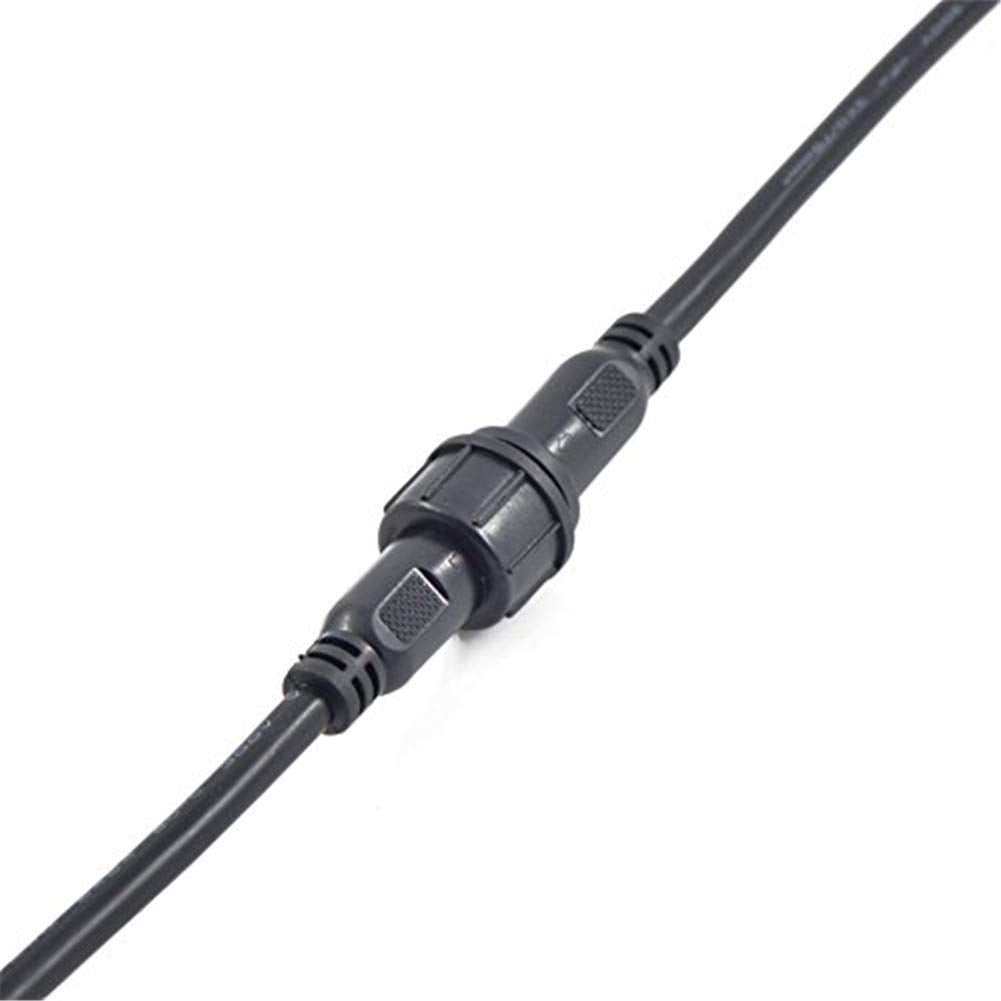 WESIRI 5Pairs 5pin Black Electrical LED Connector Extension Cable, 20cm Length, 0.3mm², Model 5x5pin-WP-B-B