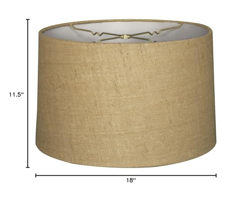 Royal Designs, Inc. Shallow Drum Lamp Shade, HB-610-18BL, Fabric, Burlap, 17 x 18 x 11.5
