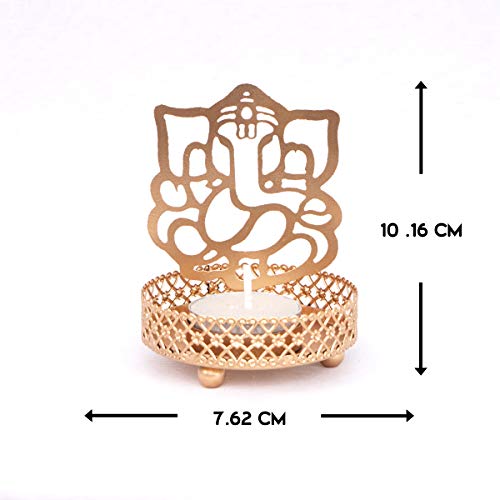 MF HANDICRAFTS Lord Ganesh Decorative Shadow Candle Holders Diwali Diya (puja Deepak) ,Metal