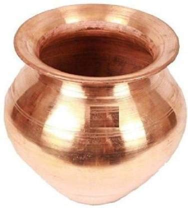 SIYAA Combo of Copper Puja Thali, Lota Kalash and Kubber Deepak for Diwali Pooja Items (Pack of 3)